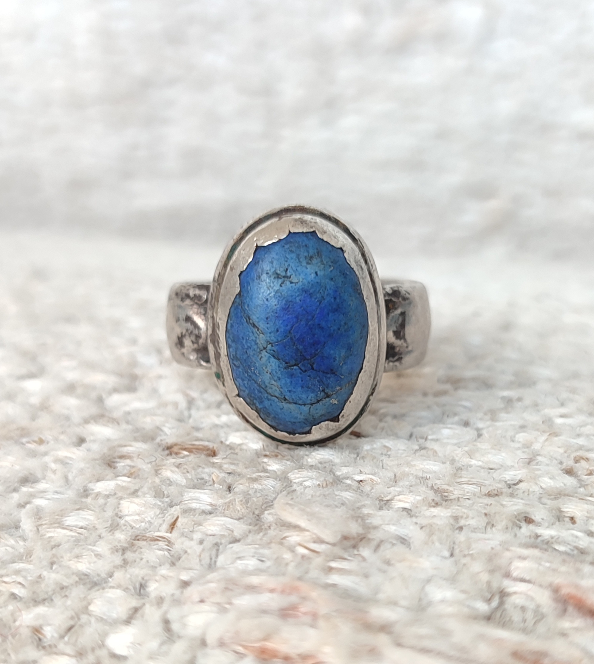 Very old silver ring with blue stone Afghan jewelry