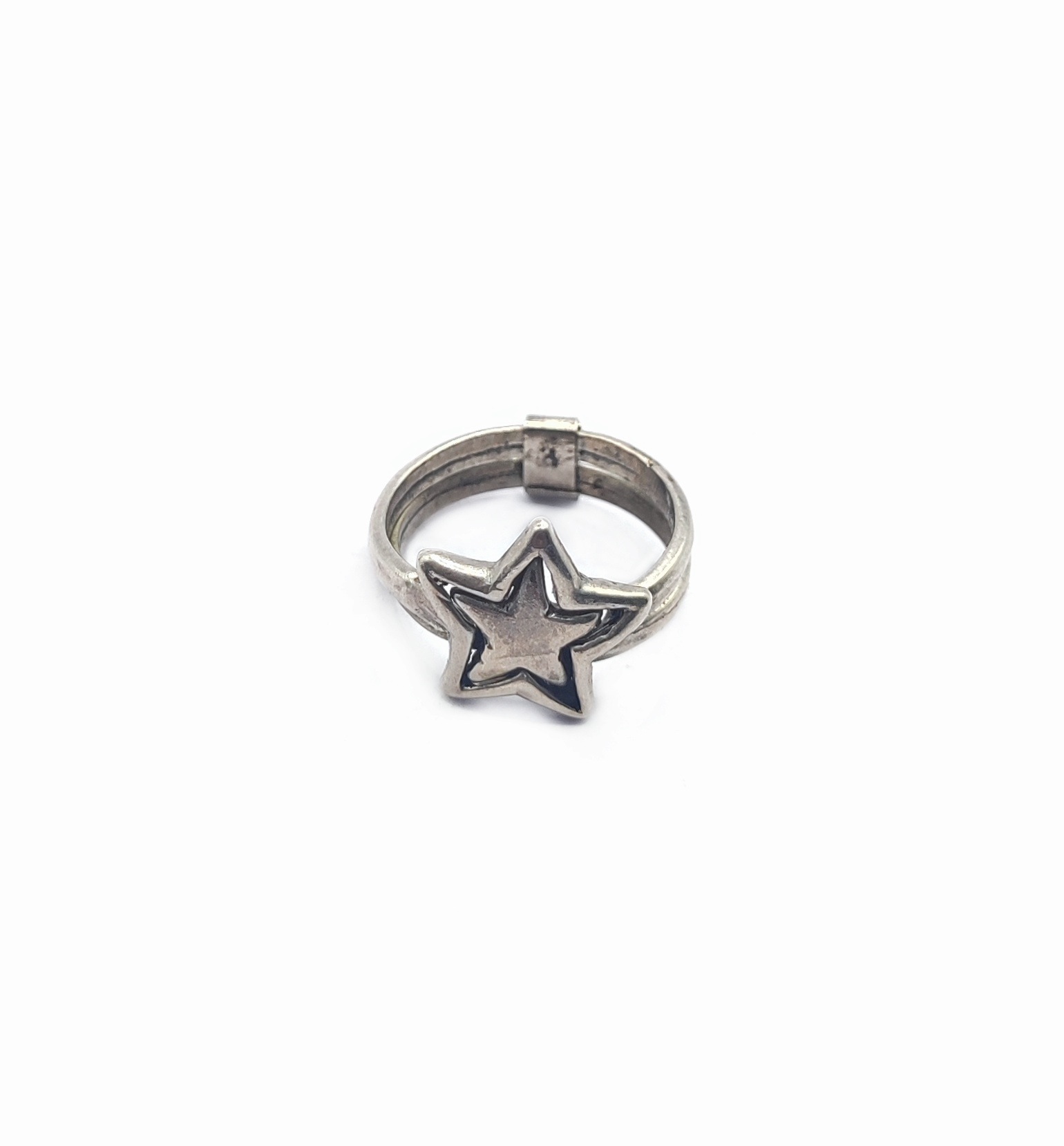 Sterling silver star ring size 7, Taxco silver vintage ring - Image 3