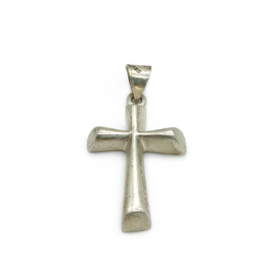 Taxco silver vintage cross pendant assymetric sterling cross charm Taxco Mexico