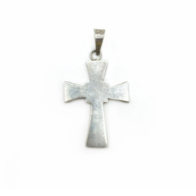 Sterling silver cross pendant, necklace crucifix pendant. Marked 925 Mexico