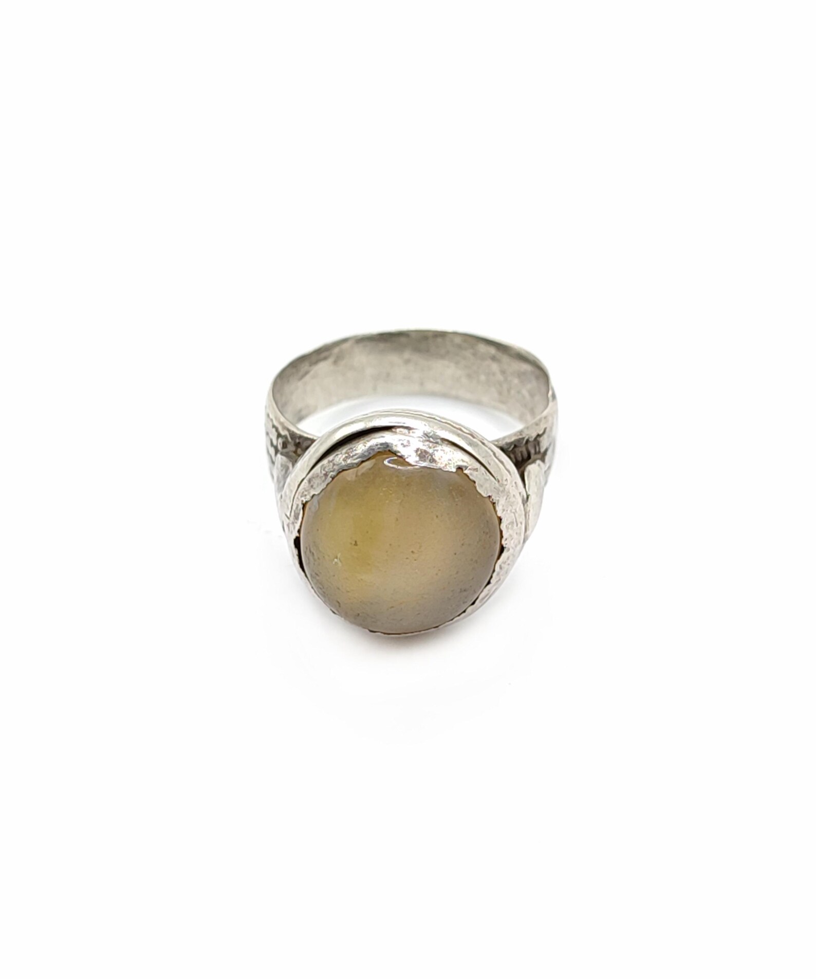 Old silver Agate stone ring Afghanistan antique yellow stone ring size 9.5